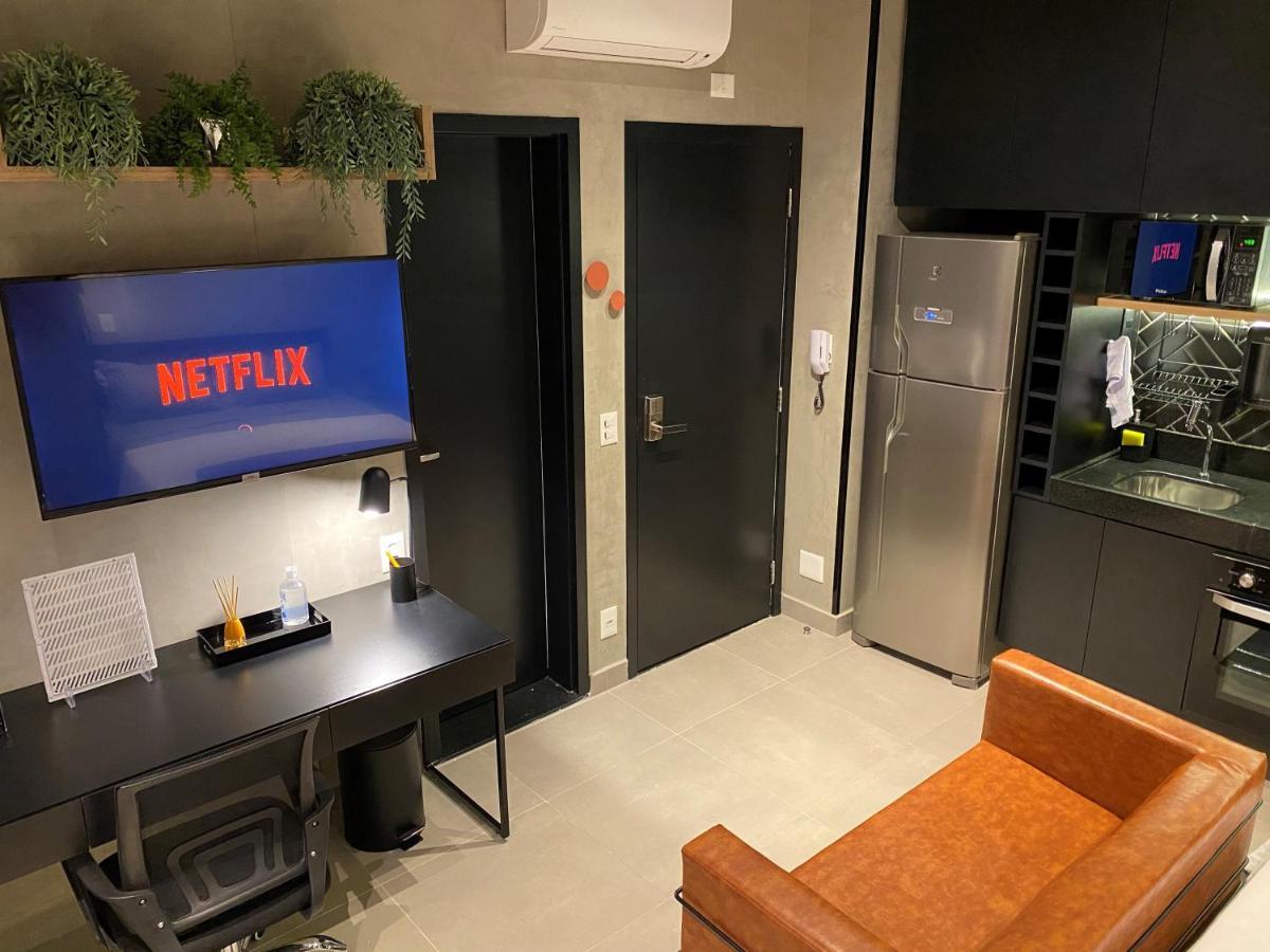 Cama Queen- Loft Super Moderno Na Olimpia Apartamento São Paulo