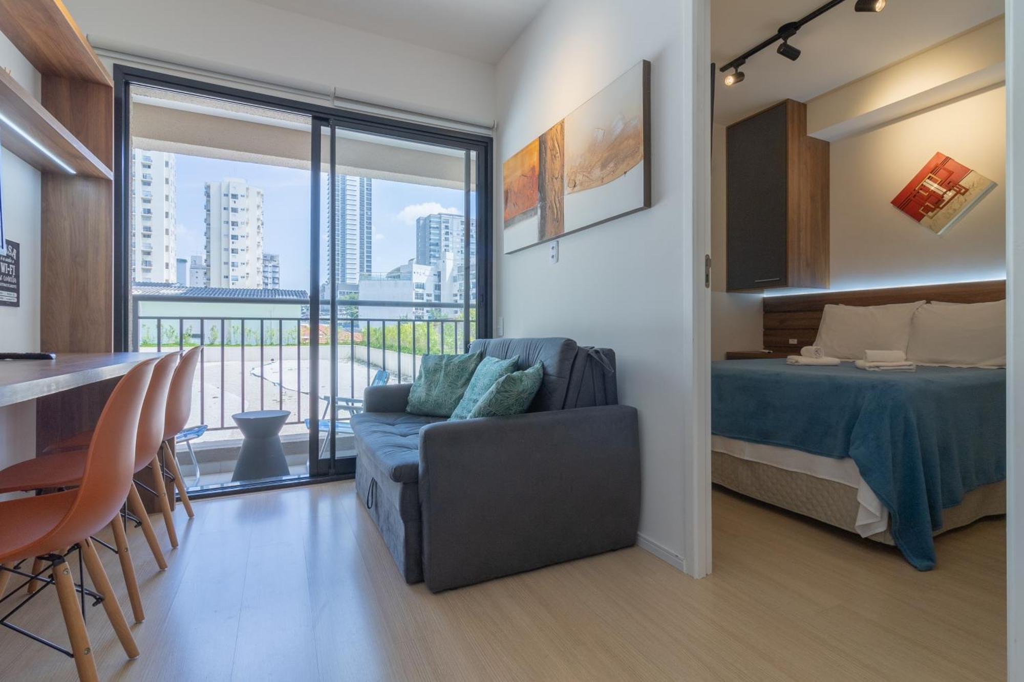 Apartamento Flat Com Separado E Varanda A 200m Do Metro Madalena São Paulo