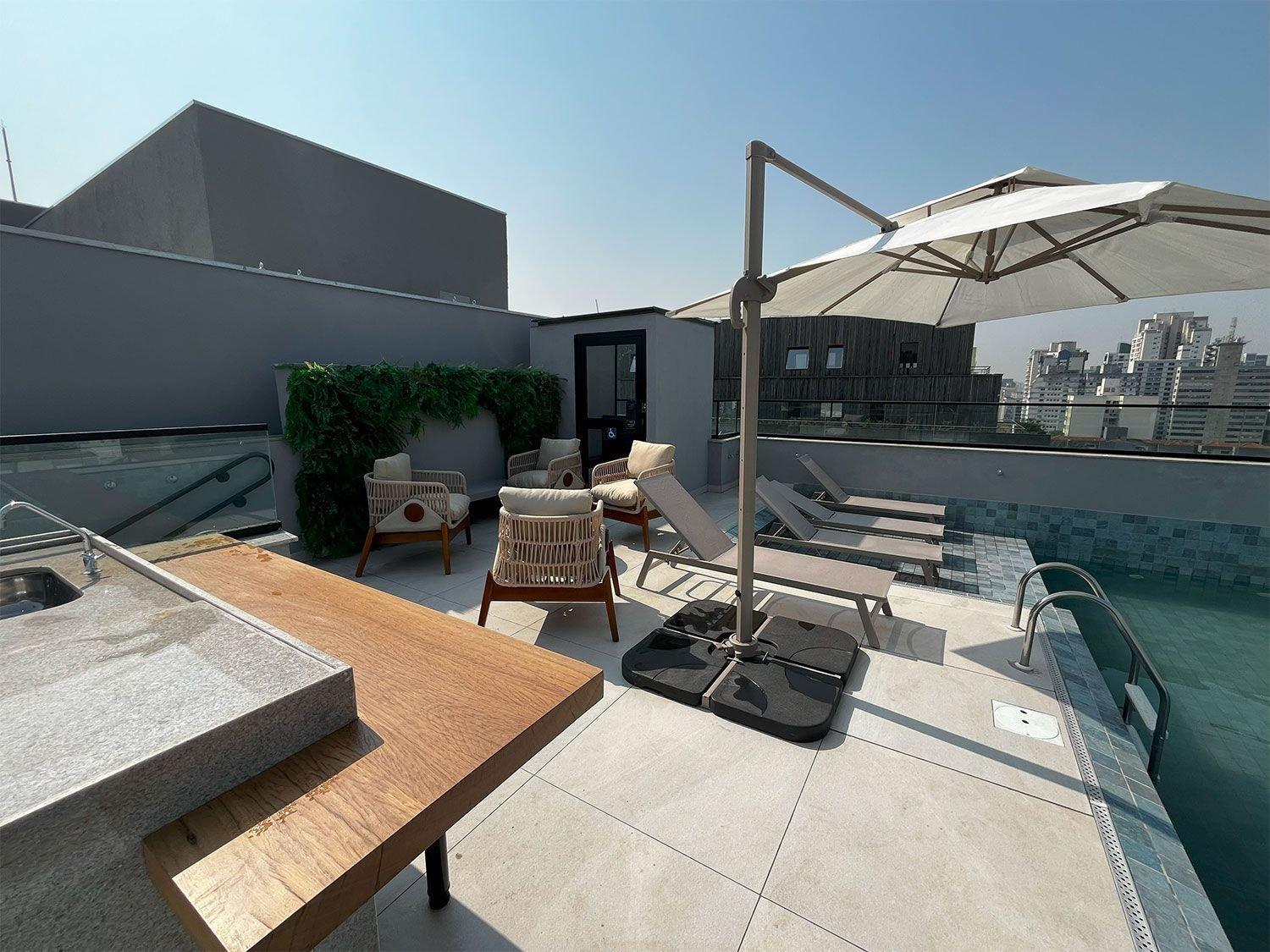 Apartment Rooftop - Garagem, Cama Queen, A/c E Piscina - V. Madalena - 15 Min Da Faria Lima *