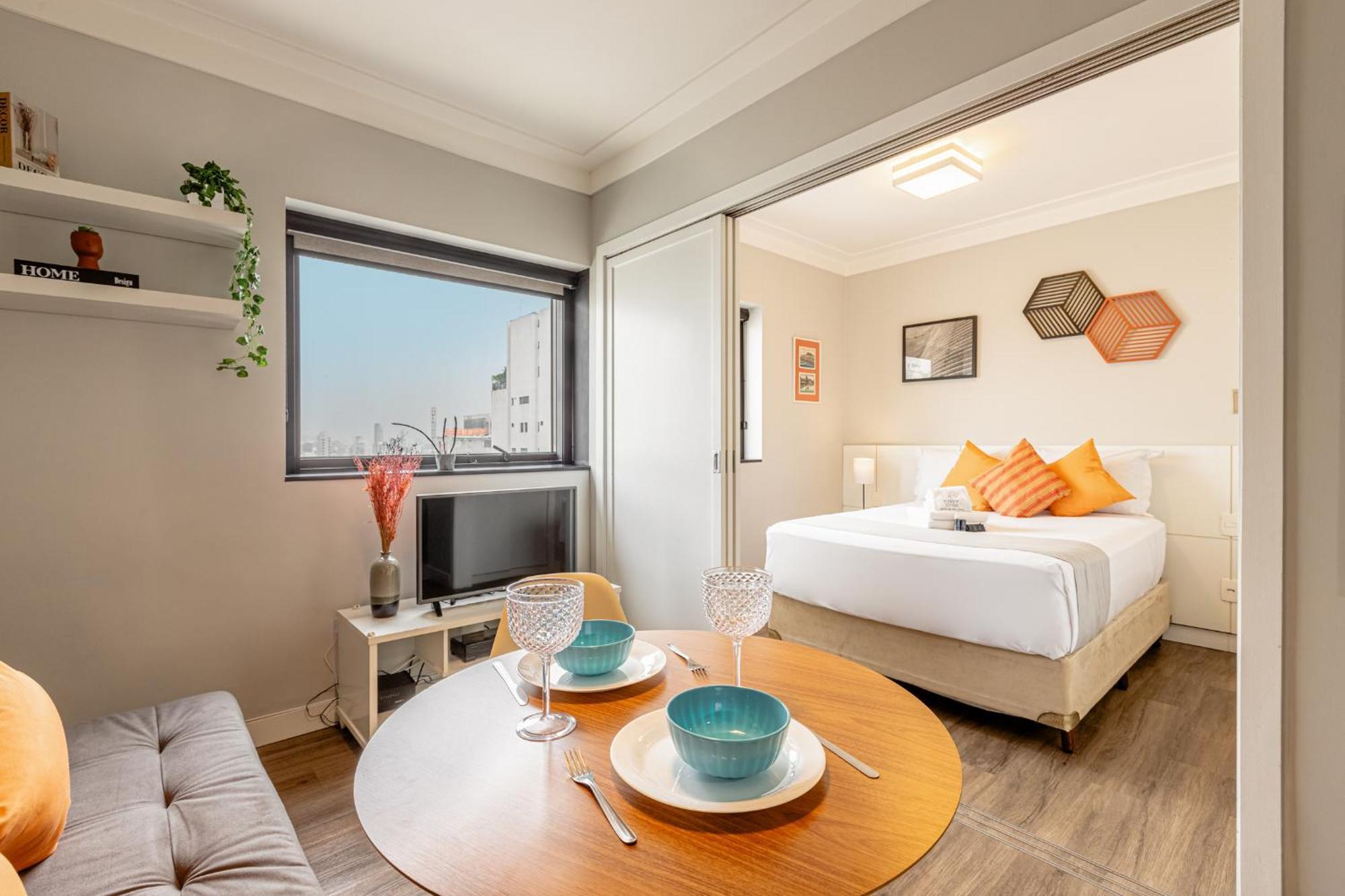 Apartamento Easy Star - Flat Aconchegante C/vaga No Jardins - Zj01h *