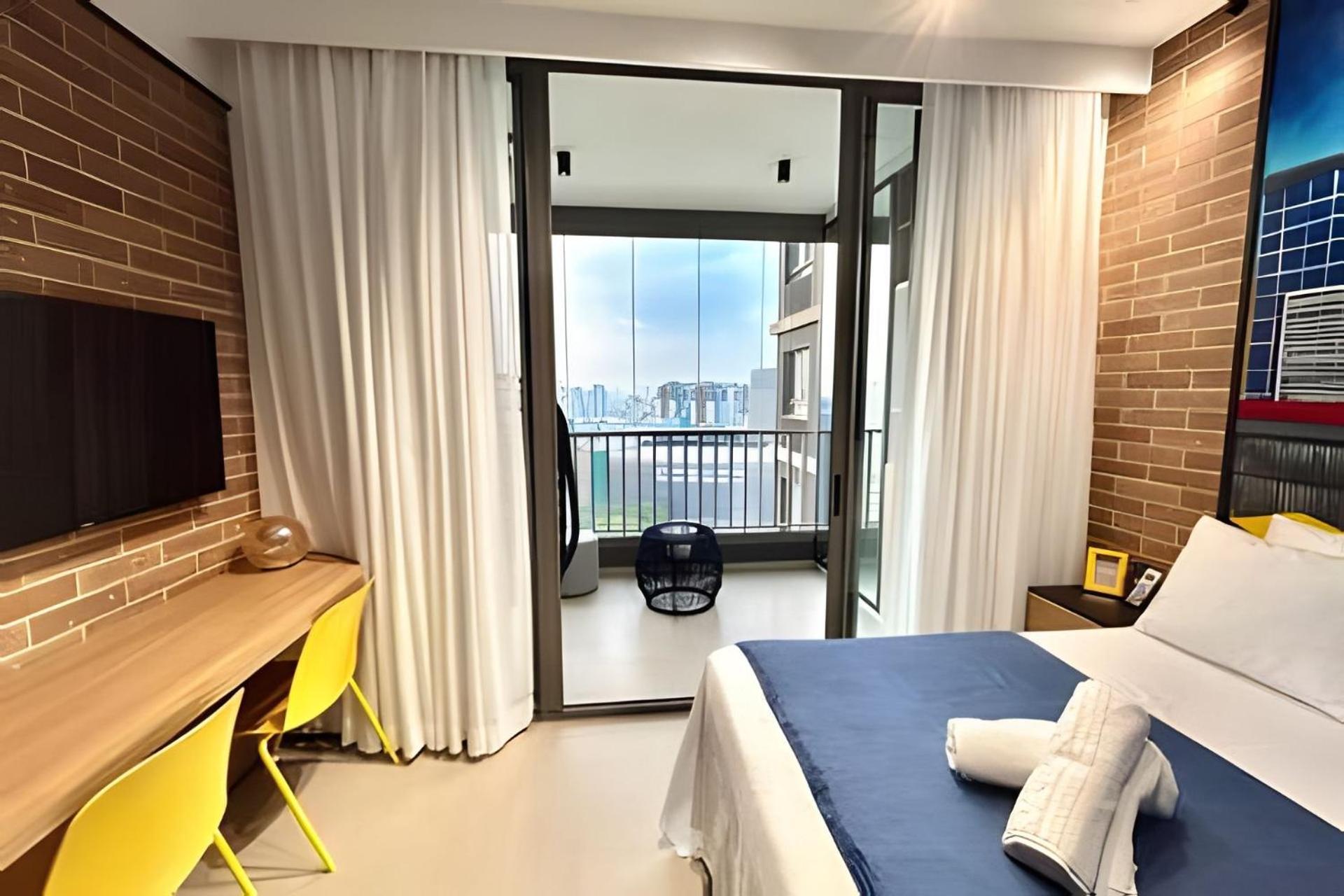 Apartamento Studio/moderno/200 M Allianz/piscina/wifi/vaga *
