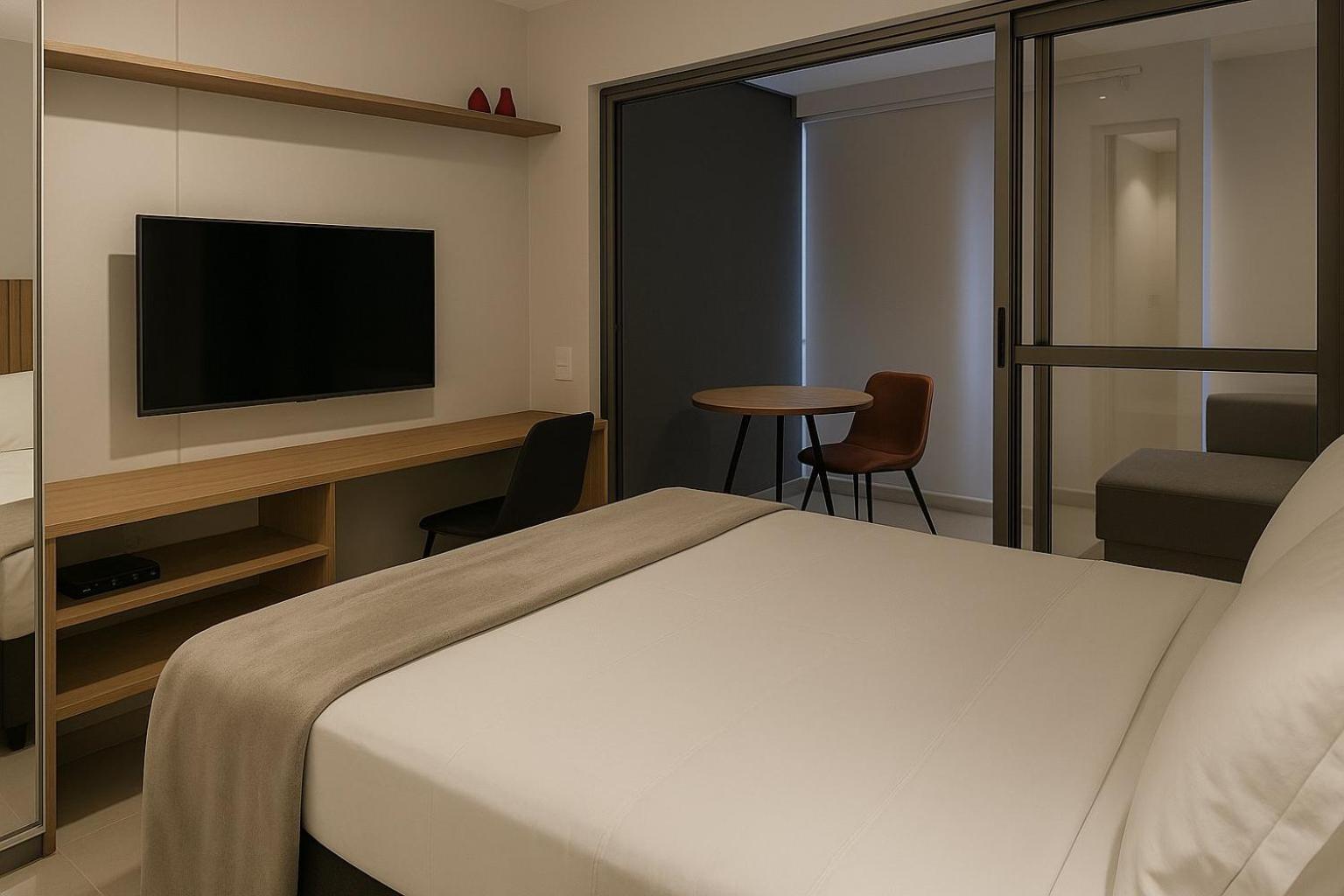 Apartamento Sofisticados Com Ar, Cozinha, Piscina, Coworking E Metro A 5 Min *
